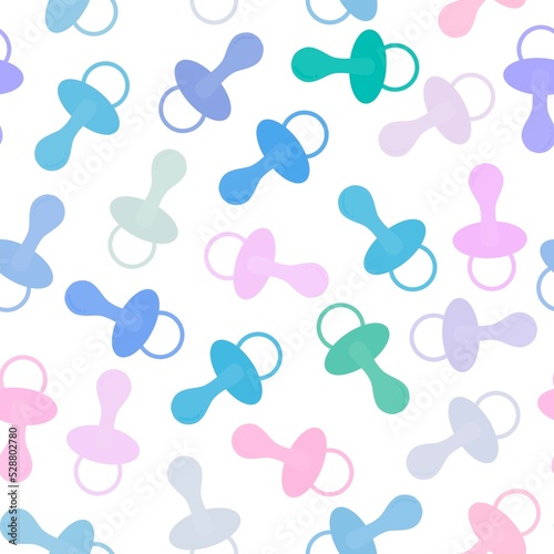Cartoon baby pacifier seamless toys pattern for kids clothes print and wrapping paper and accessories