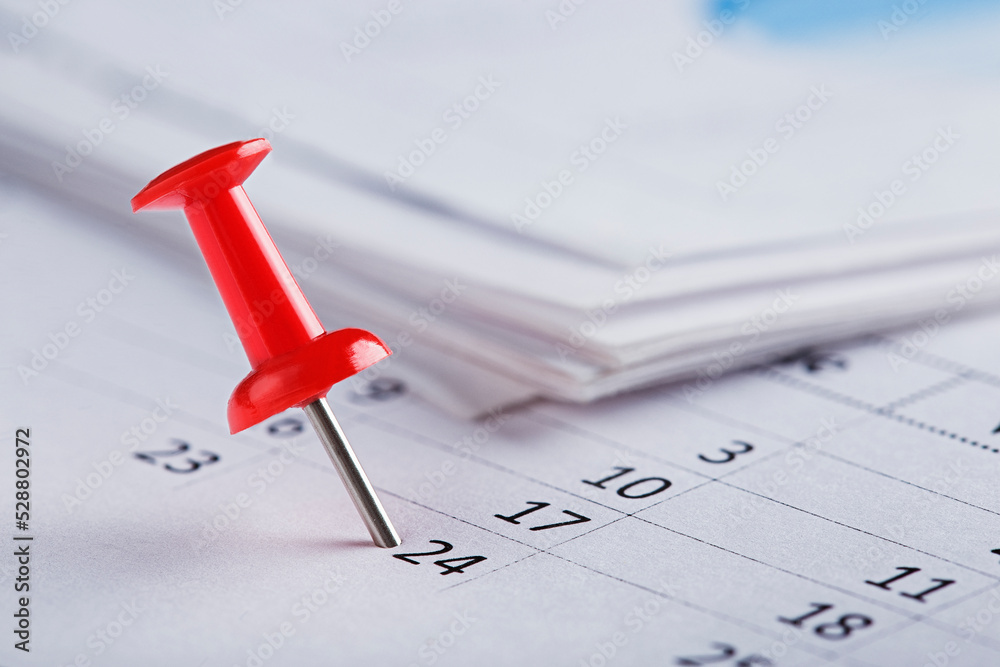 Important date and calendar appointment. pin on calendar. Important date and calendar appointment. pin on calendar.