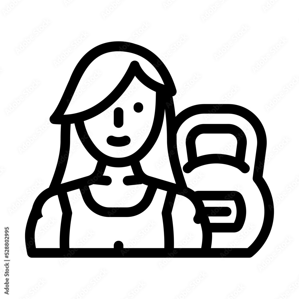 weight lifting female sport line icon vector. weight lifting female sport sign. isolated contour symbol black illustration weight lifting female sport line icon vector. weight lifting female sport sign. isolated contour symbol black illustration