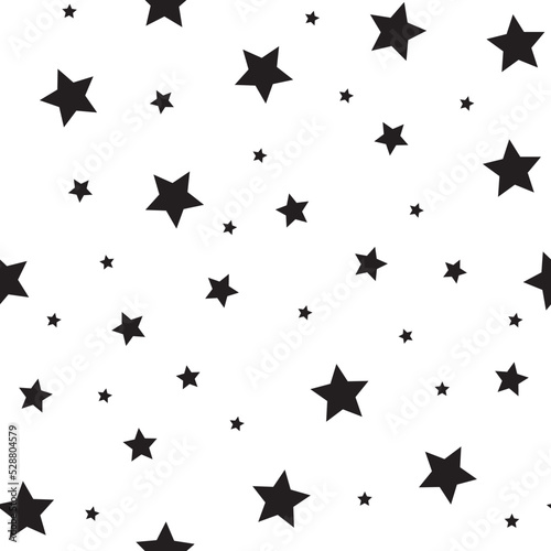 Star icons seamless pattern. Starry sky. Background texture space with stars.