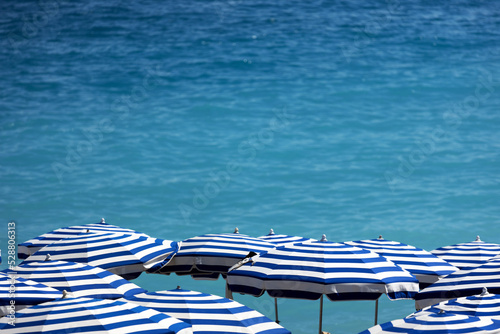 beach umbrellas on the sea