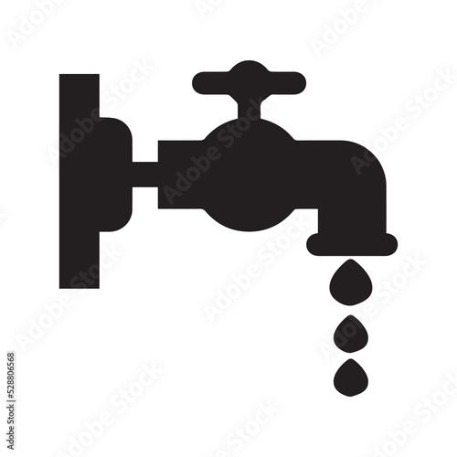 Irrigation system water tab icon | Black Vector illustration |