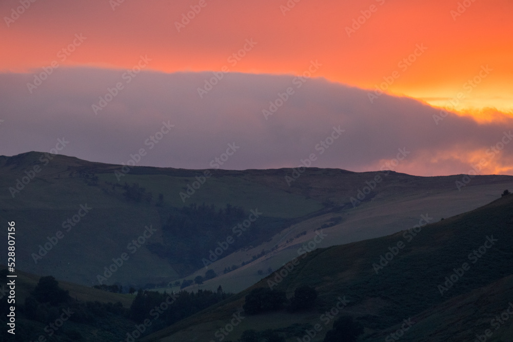 sunrise in the mountains brecon beacons evening autumn light