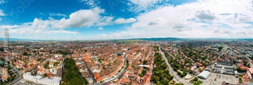 Aerial drone view of Cluj centre, Romania