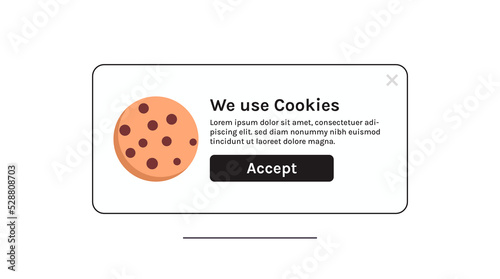 Protection of personal data information cookie and internet web page we use cookies policy concept flat vector illustration.