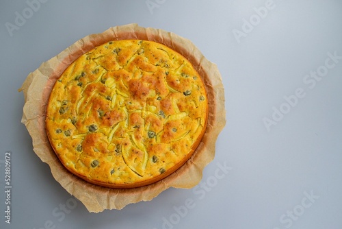 Homemade big pie. Fresh food. Home kitchen