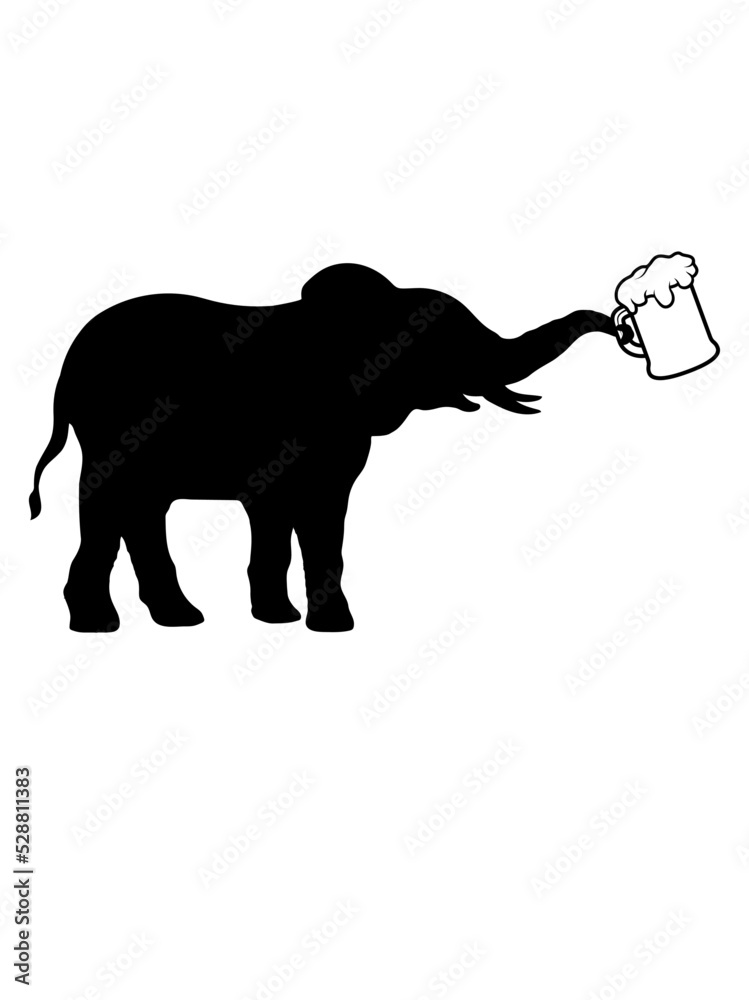 Fototapeta premium Krug Bier Elefant cool 