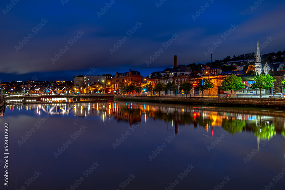Cork City Saint Partick's Bridges at dusk
