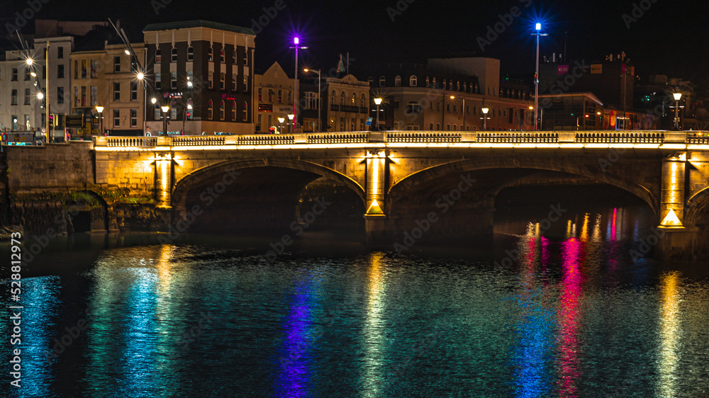 St. Patrick's Bridge in Cork  by night