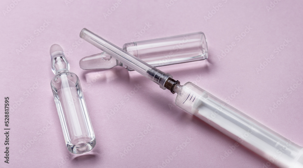 syringe and ampoule with medicine for first aid syringe and ampoule with medicine for first aid