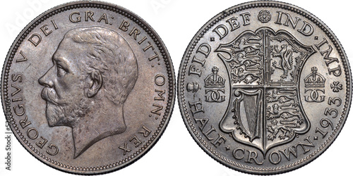 Great Britain, George V, Halfcrown 1933, silver, UNC photo