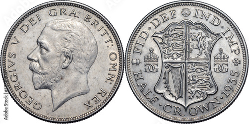 Great Britain, George V, Halfcrown 1935, silver, UNC photo