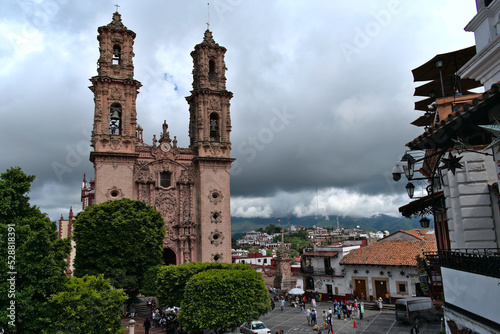view of the cathedral of Santa Prisca Taxco Mexico photo