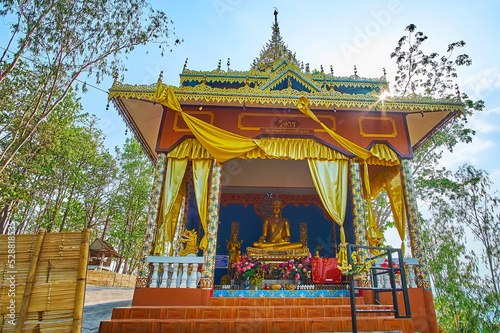 The small beautiful shrine in Wat Phrathat Doi Kong Mu, Mae Hong Son, Thailand photo