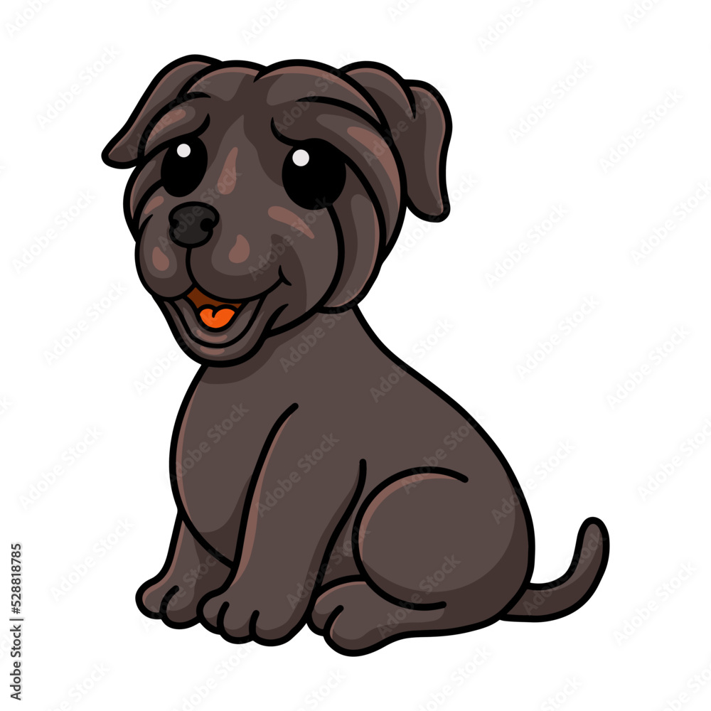 Fototapeta premium Cute neapolitan mastiff dog cartoon