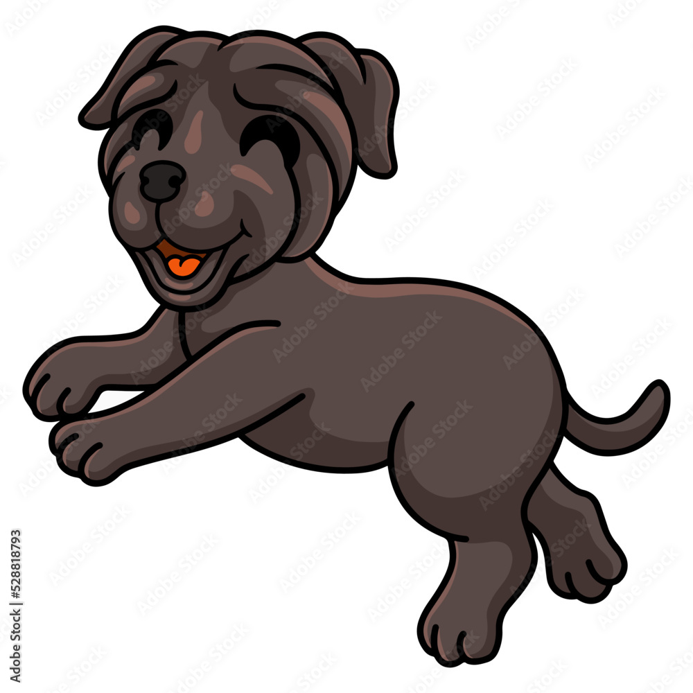 Fototapeta premium Cute neapolitan mastiff dog cartoon