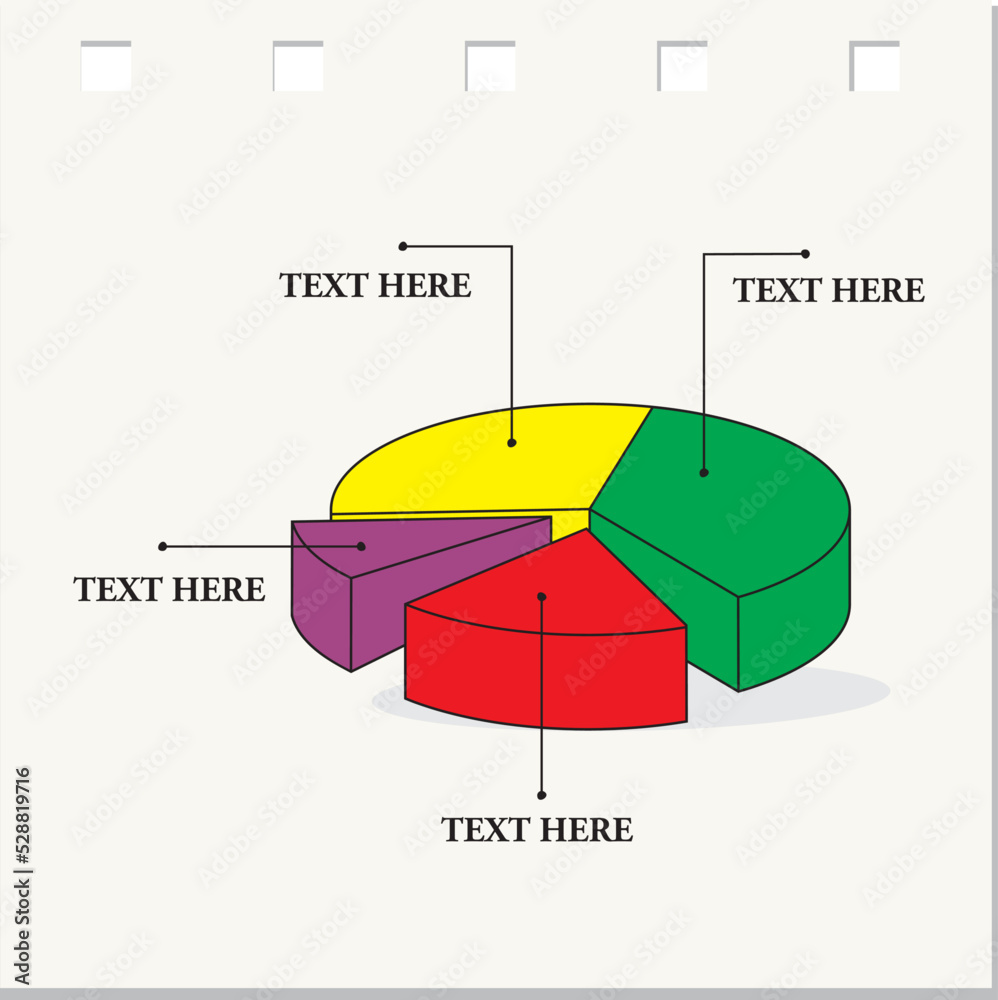 vector illustration of simple pie diagram Stock Vector | Adobe Stock