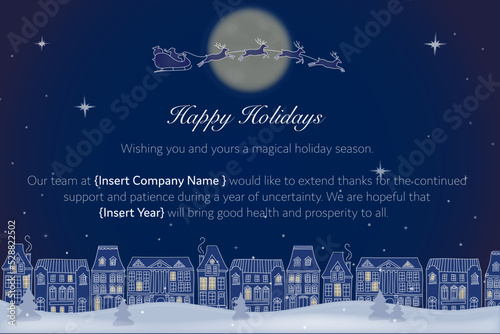 Business Company Holiday Card to Families - Vector - Enter Your Company Details and Year