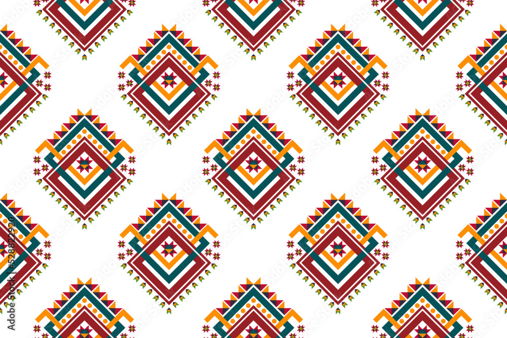 Geometric ethnic seamless pattern design. Aztec fabric carpet boho mandalas textile decor wallpaper. Tribal native motif flower traditional embroidery vector illustrated background Geometric ethnic seamless pattern design. Aztec fabric carpet boho mandalas textile decor wallpaper. Tribal native motif flower traditional embroidery vector illustrated background