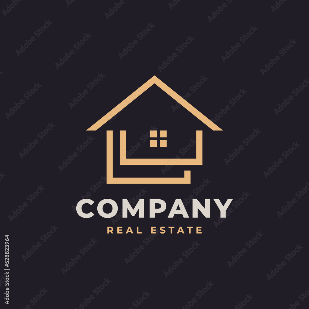 House Logo. Gold House Symbol Geometric Linear Style. Usable for Real Estate, Construction, Architecture and Building Logos House Logo. Gold House Symbol Geometric Linear Style. Usable for Real Estate, Construction, Architecture and Building Logos