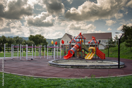 The Park and the Old Vocational School in Prundu Bârgăului, modernized and expanded, September 2022