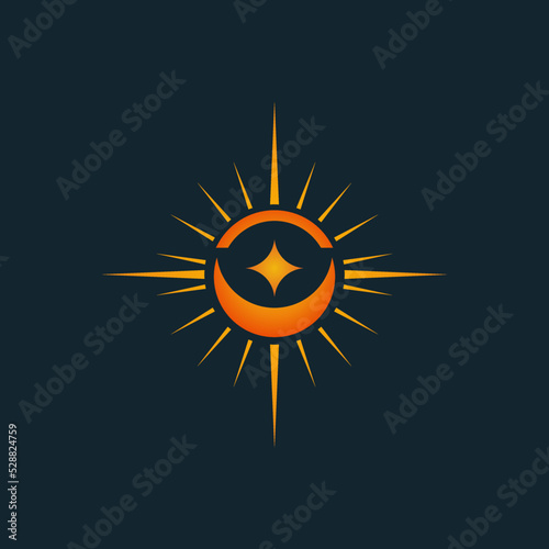 Sun Eye Icon Logo Template
