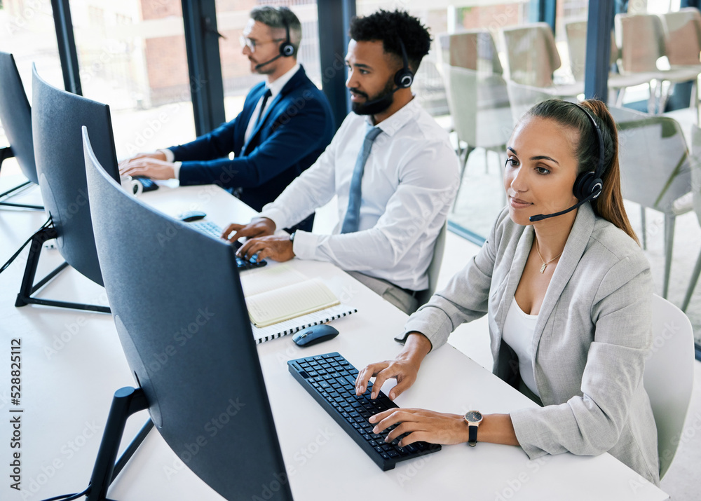 Diversity, call center and customer support team or people with telemarketing, contact us and consulting worker working. Consultant, communication and happy insurance service employee with headset. Diversity, call center and customer support team or people with telemarketing, contact us and consulting worker working. Consultant, communication and happy insurance service employee with headset.