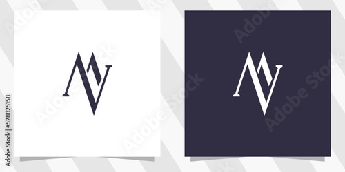 letter mv vm logo design