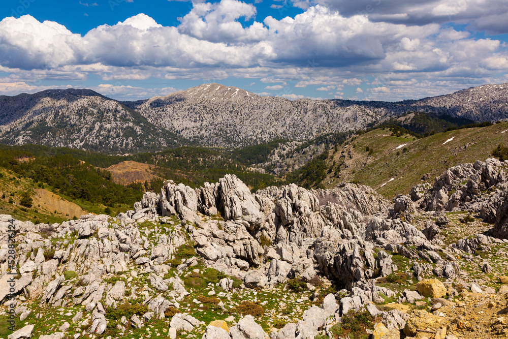 Magnificent view of mountains between provinces of Konya and Isparta, Turkey.