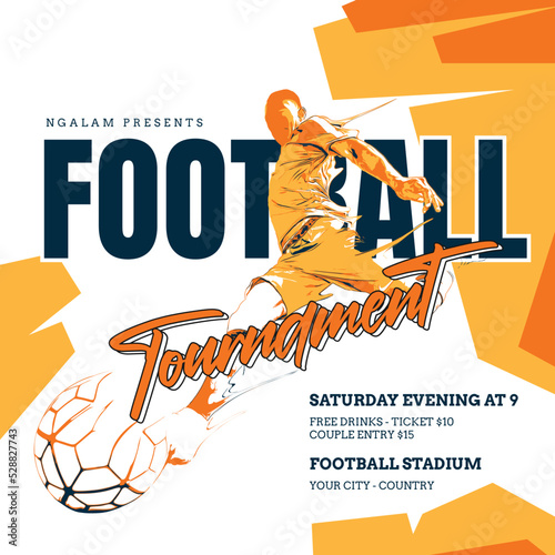 football soccer tournament flyer template