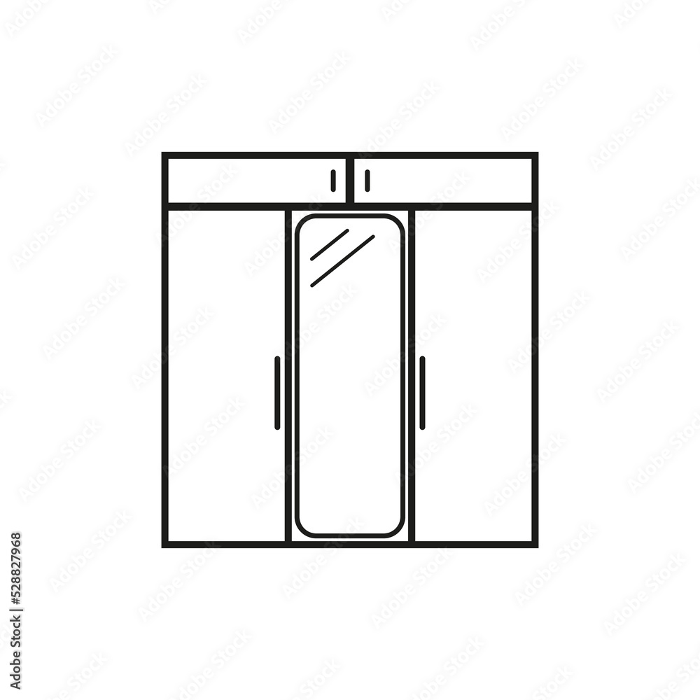 black wardrobe icon. Vector illustration. stock image. black wardrobe icon. Vector illustration. stock image.