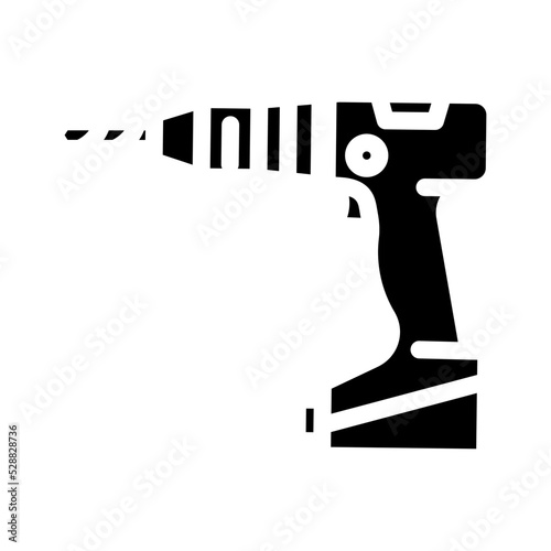 drill hole assembly furniture glyph icon vector. drill hole assembly furniture sign. isolated symbol illustration