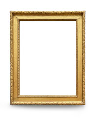 Golden rectangle frame for photo or painting in antique vintage style