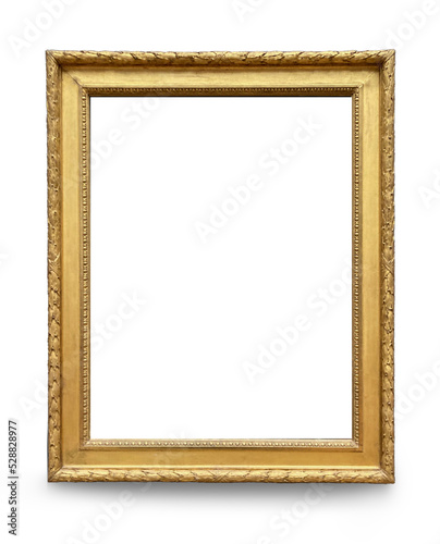Golden rectangle frame for photo or painting in antique vintage style (ID: 528828977)