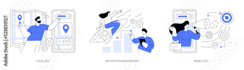 Search engine marketing abstract concept vector illustrations.