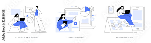 Marketing and PR abstract concept vector illustrations.
