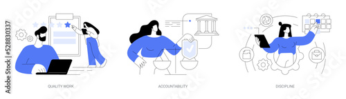 Employee performance abstract concept vector illustrations.