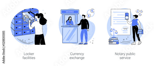 Bank services isolated cartoon vector illustrations se