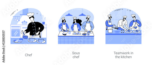 Restaurant kitchen work isolated cartoon vector illustrations se