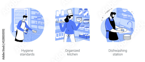 Kitchen organization isolated cartoon vector illustrations se