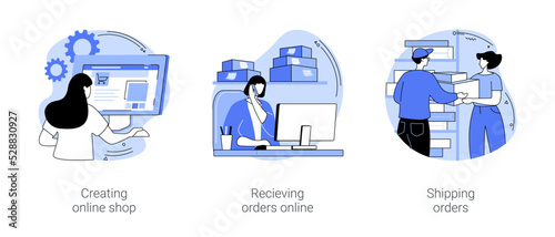 E-commerce store owner isolated cartoon vector illustrations se