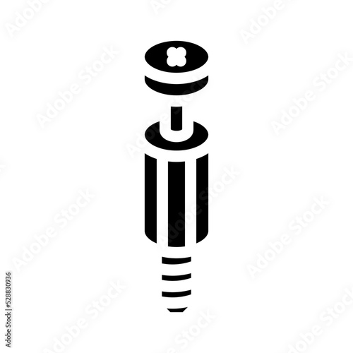 screw metal assembly glyph icon vector. screw metal assembly sign. isolated symbol illustration