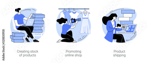 Drop shipping isolated cartoon vector illustrations se