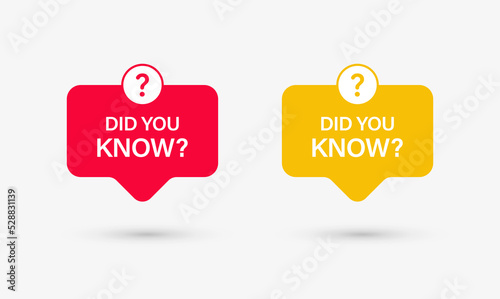 did you know label banner with question mark icon in speech bubble. ask a question bubbles stickers icon, faq sign, support, ask, icons, signs - frequently asked questions bubbles icon sign