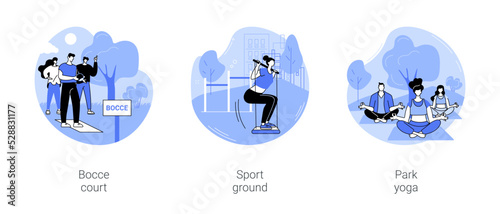 Sport in the city park isolated cartoon vector illustrations se