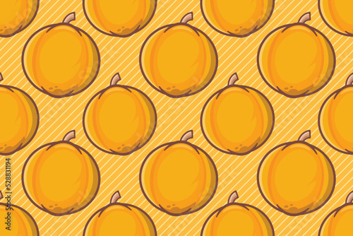 yellow pumpkin fruit seamless pattern vector illustration 