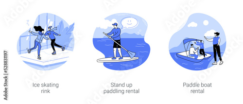Active sport in city park isolated cartoon vector illustrations se