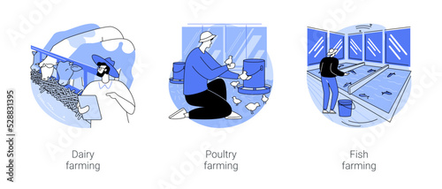 Rearing of animals isolated cartoon vector illustrations se