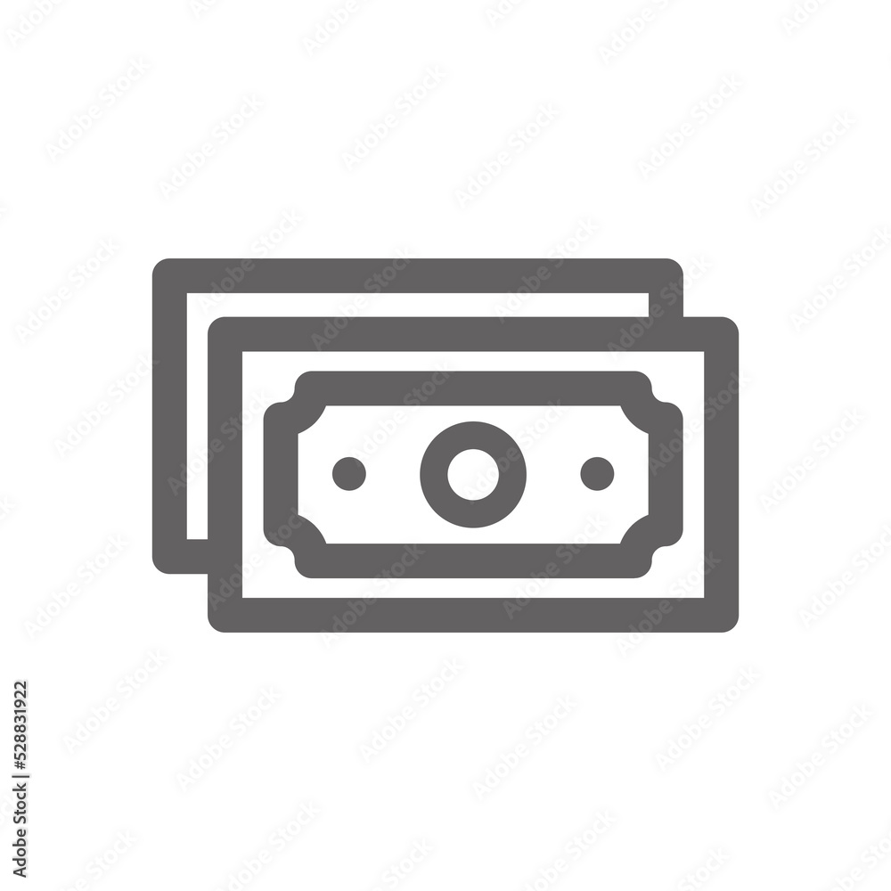banknote icon. Perfect for web design or user interface applications. vector sign and symbol banknote icon. Perfect for web design or user interface applications. vector sign and symbol