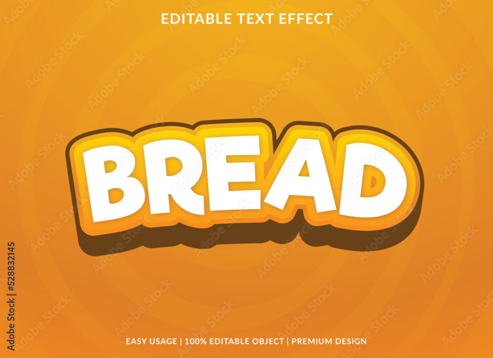 bread editable text effect template use for business brand and logo